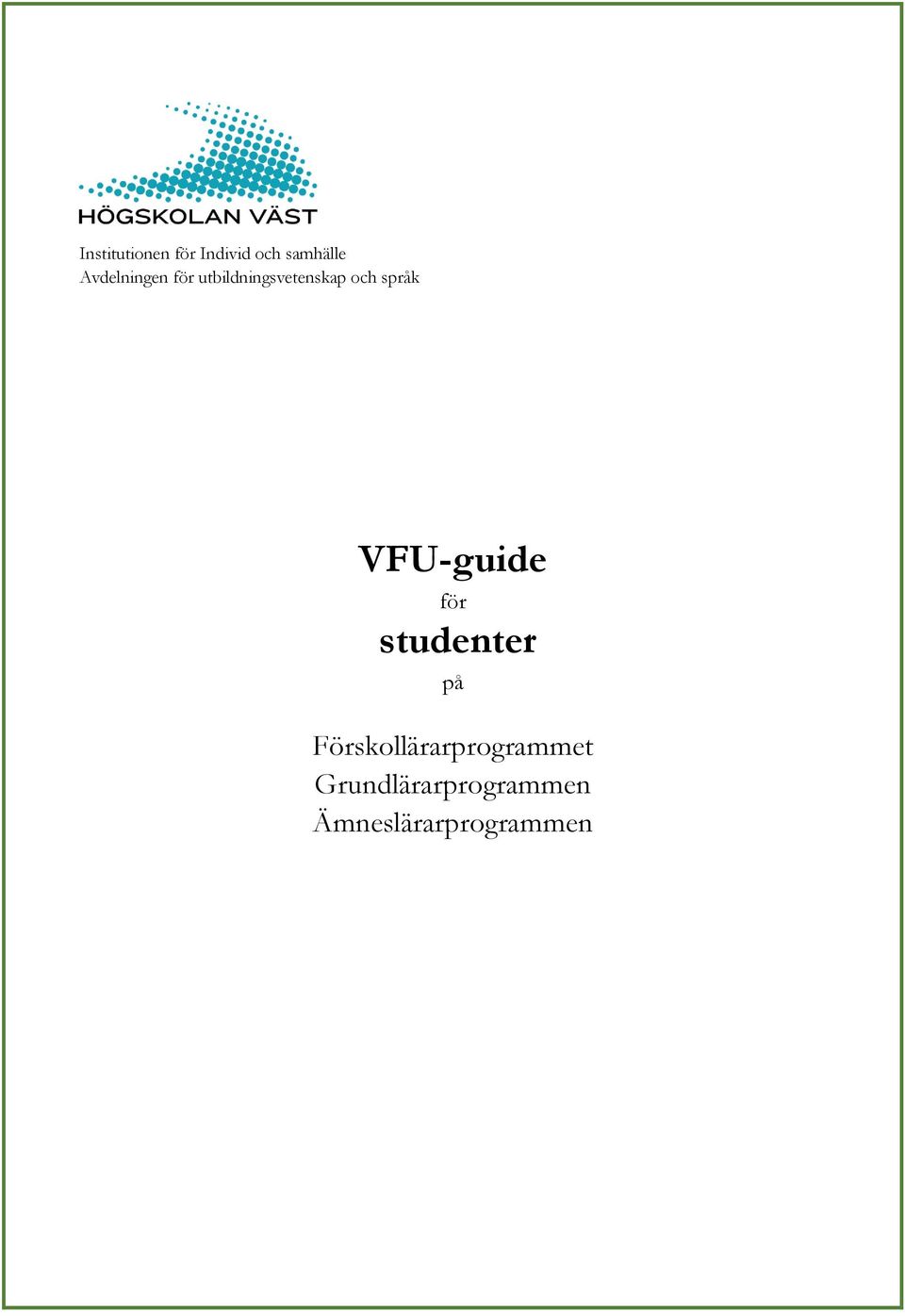språk VFU-guide för studenter på