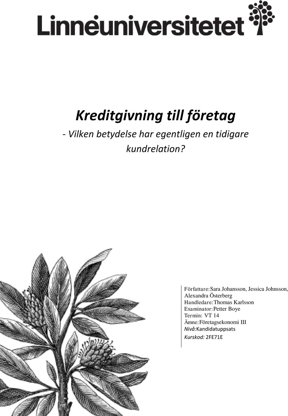 Författare:Sara Johansson, Jessica Johnsson, Alexandra Österberg