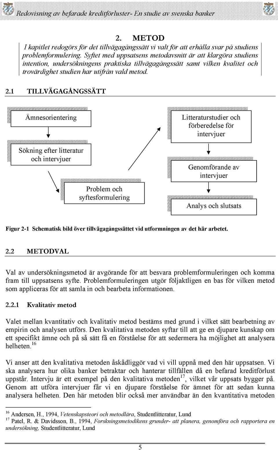 1 TILLVÄGAGÅNGSSÄTT Ämnesorientering Sökning efter litteratur och intervjuer Problem och syftesformulering Litteraturstudier och förberedelse för intervjuer Genomförande av intervjuer Analys och