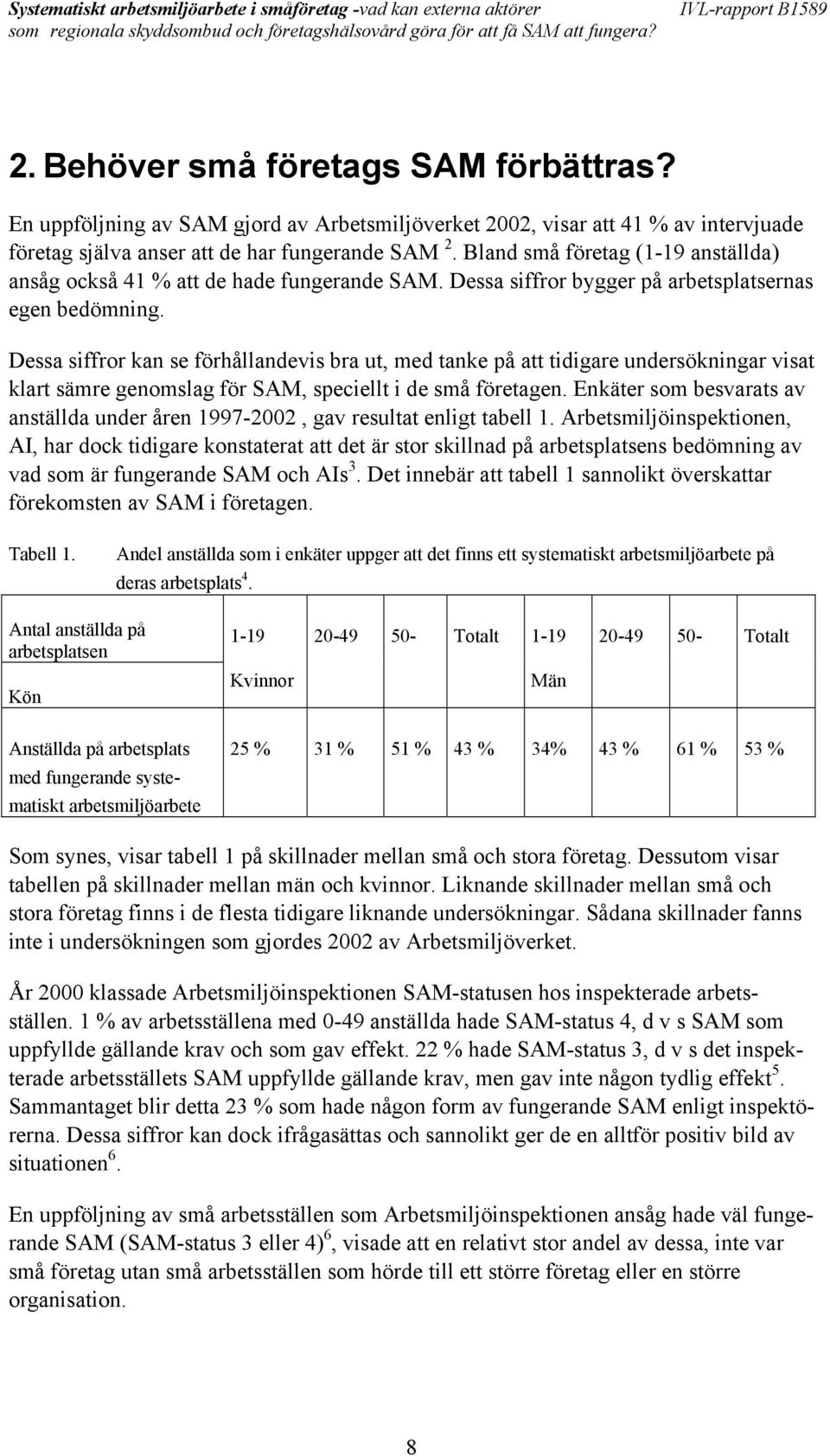 Dessa siffror kan se förhållandevis bra ut, med tanke på att tidigare undersökningar visat klart sämre genomslag för SAM, speciellt i de små företagen.