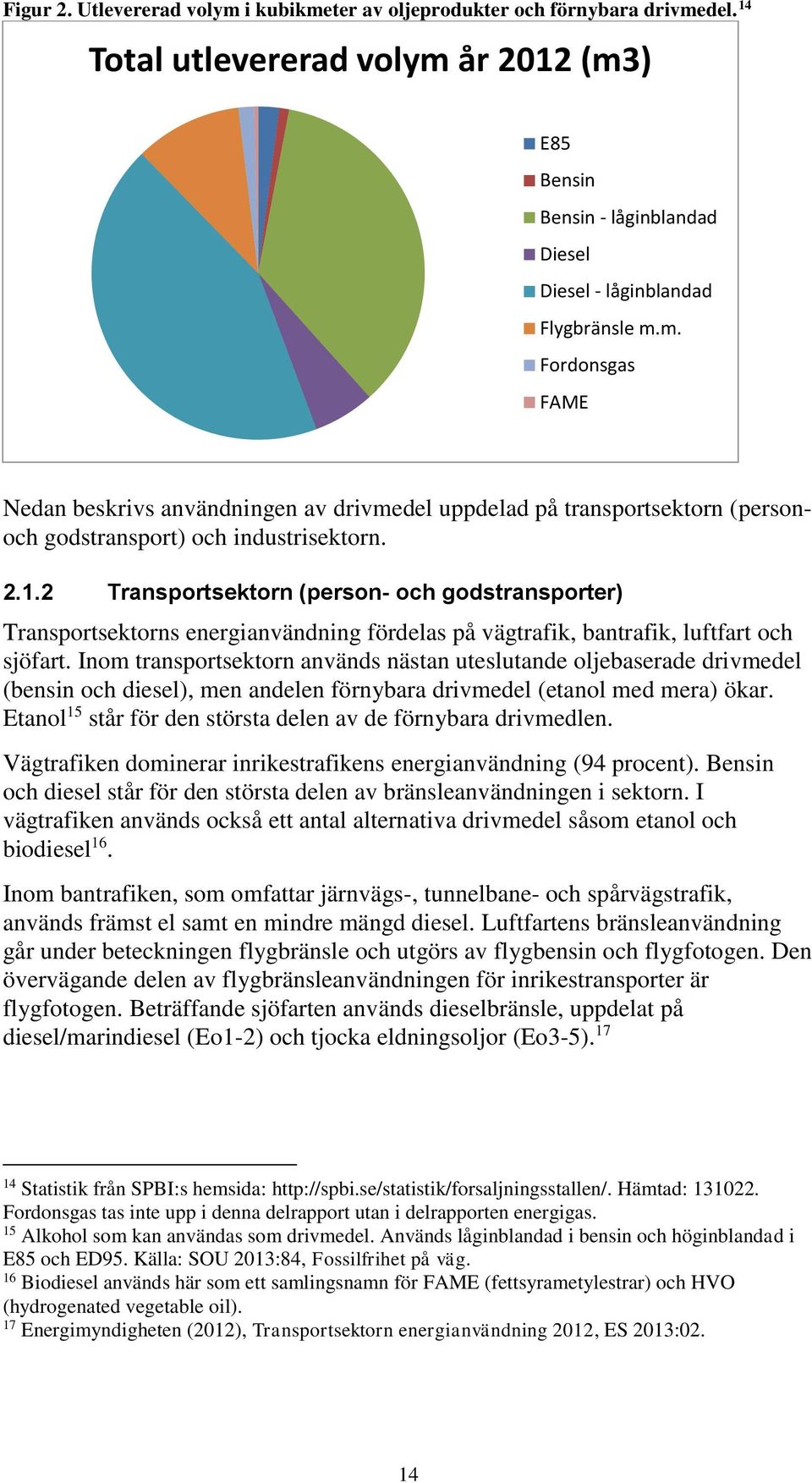 Inom transportsektorn används nästan uteslutande oljebaserade drivmedel (bensin och diesel), men andelen förnybara drivmedel (etanol med mera) ökar.