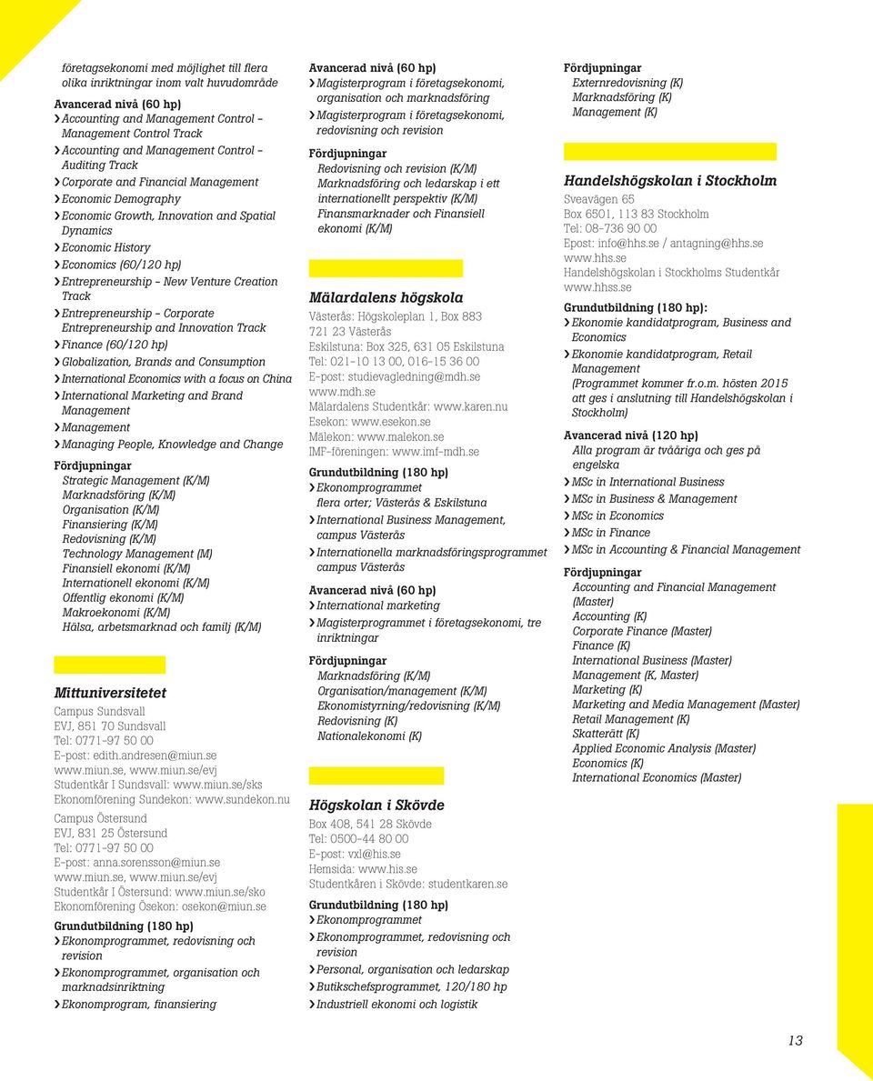 Track Entrepreneurship - Corporate Entrepreneurship and Innovation Track Finance (60/120 hp) Globalization, Brands and Consumption International Economics with a focus on China International