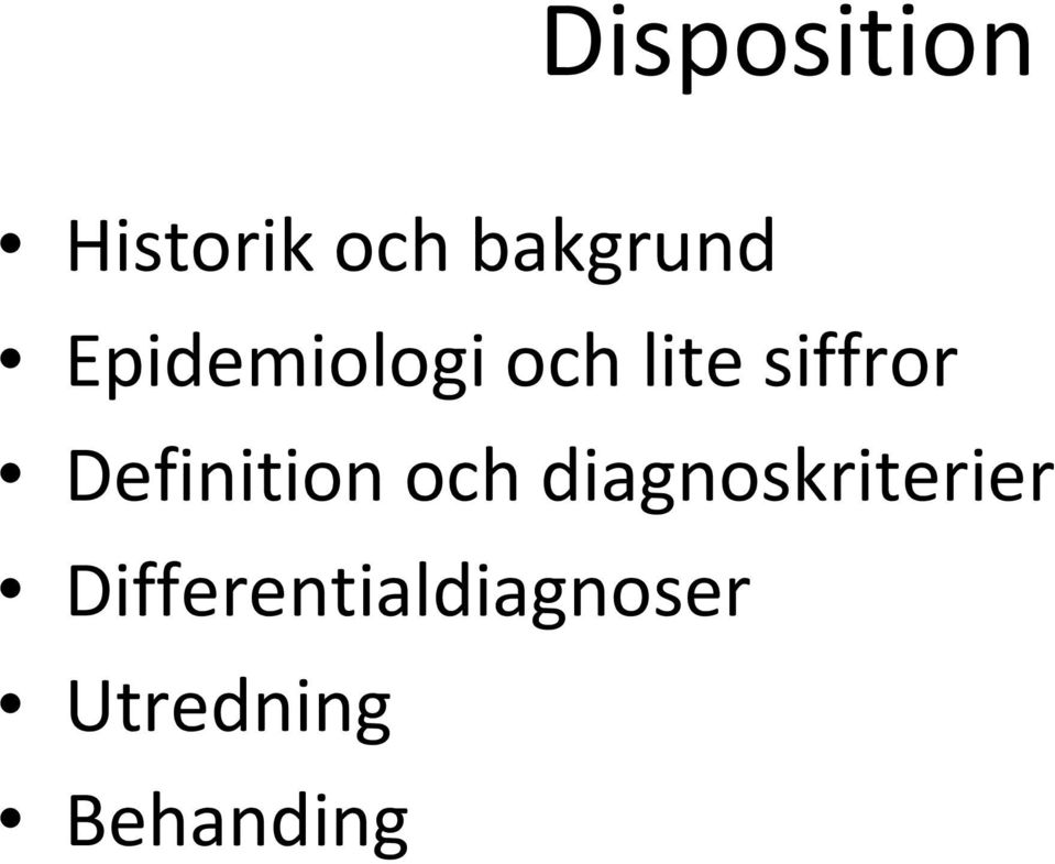 Definition och diagnoskriterier