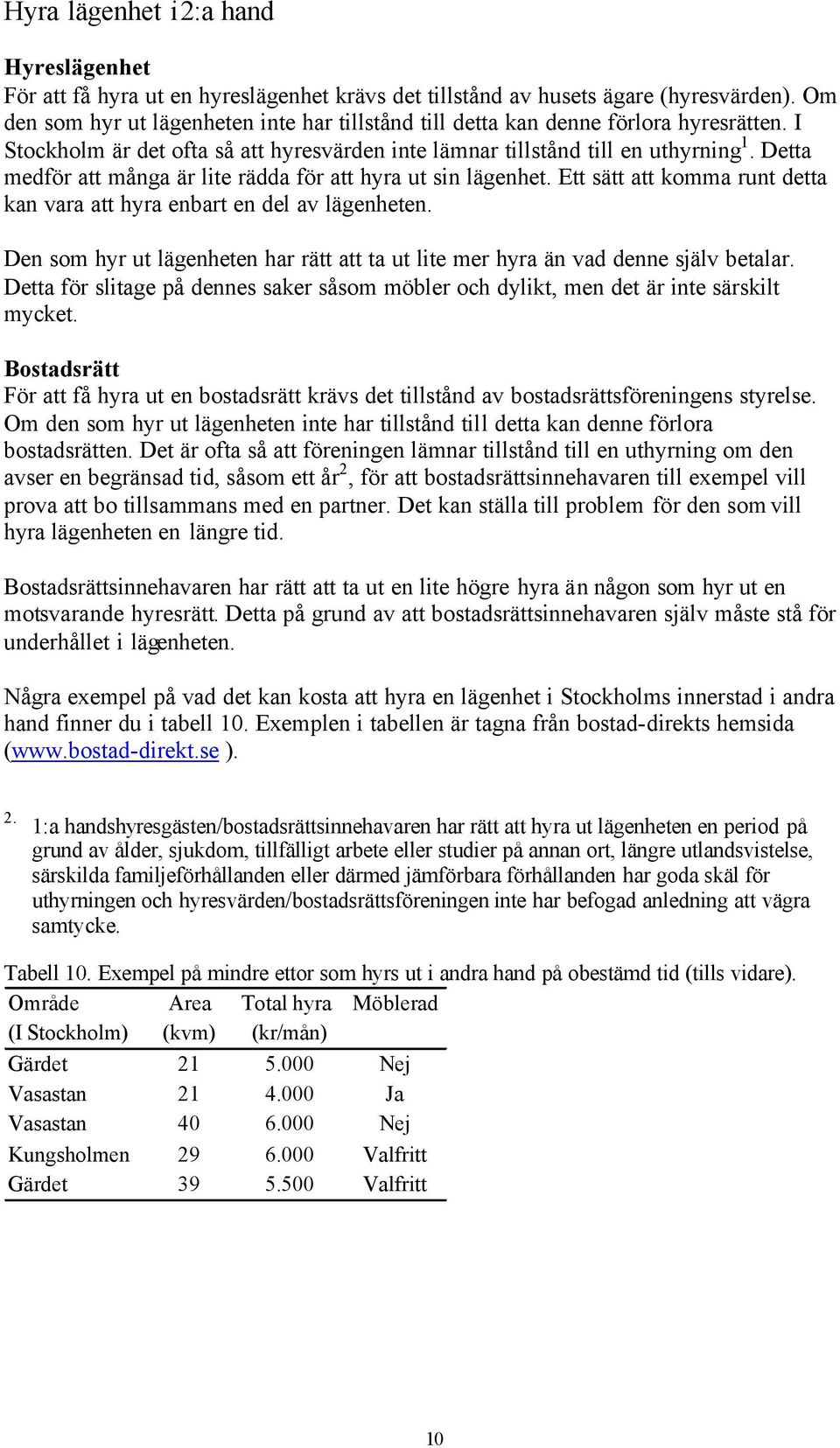 Detta medför att många är lite rädda för att hyra ut sin lägenhet. Ett sätt att komma runt detta kan vara att hyra enbart en del av lägenheten.