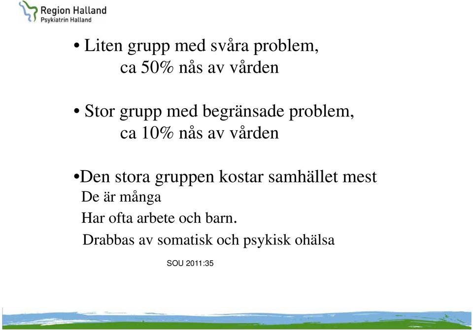 stora gruppen kostar samhället mest De är många Har ofta