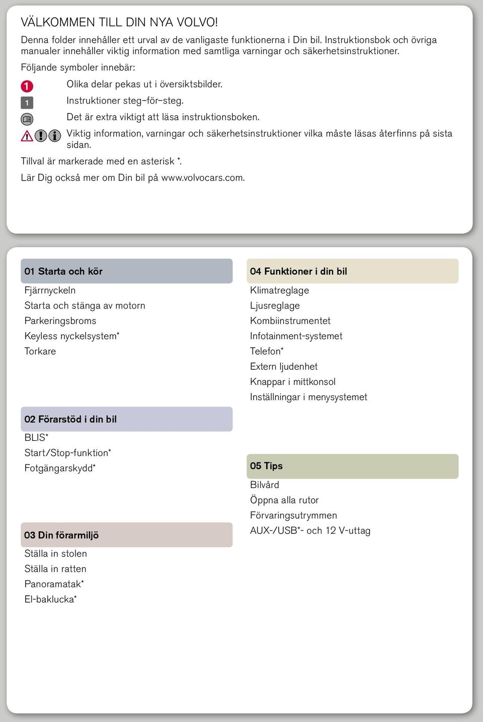 Instruktioner steg för steg. Det är extra viktigt att läsa instruktionsboken. Viktig information, varningar och säkerhetsinstruktioner vilka måste läsas återfinns på sista sidan.