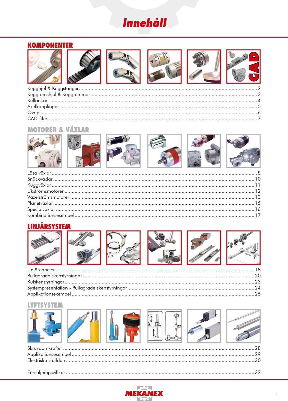 ..16 Kombinationsexempel...17 Linjärsystem Linjärenheter...18 Rullagrade skenstyrningar...20 Kulskenstyrningar.
