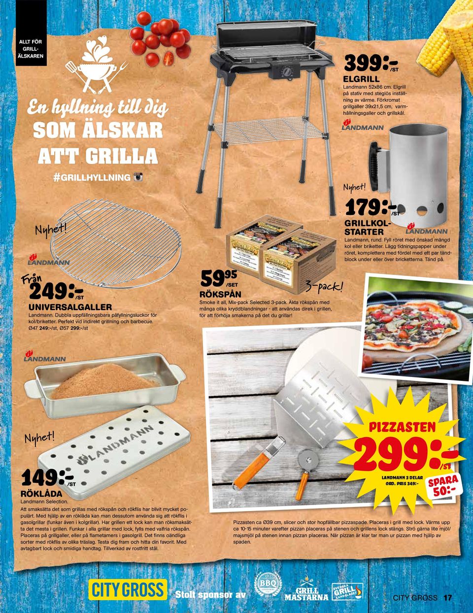 Perfekt vid indirekt grillning och barbecue. Ø47 249:-, Ø57 299:- 59 95 /set rökspån Smoke it all, Mix-pack Selected 3-pack.