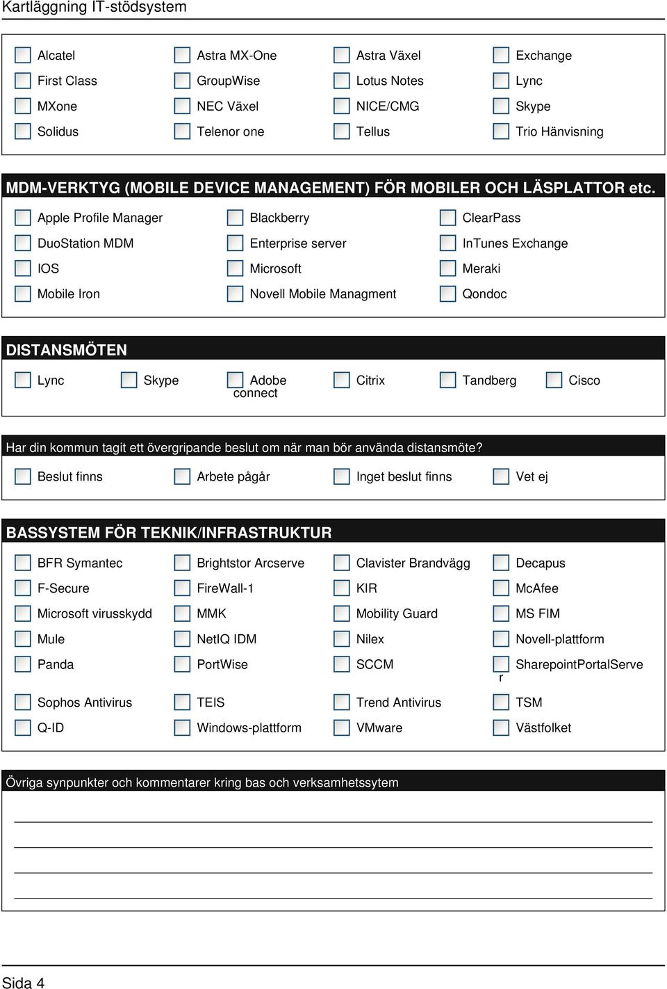 Apple Profile Manager Blackberry ClearPass DuoStation MDM Enterprise server InTunes Exchange IOS Microsoft Meraki Mobile Iron Novell Mobile Managment Qondoc DISTANSMÖTEN Lync Skype Adobe connect