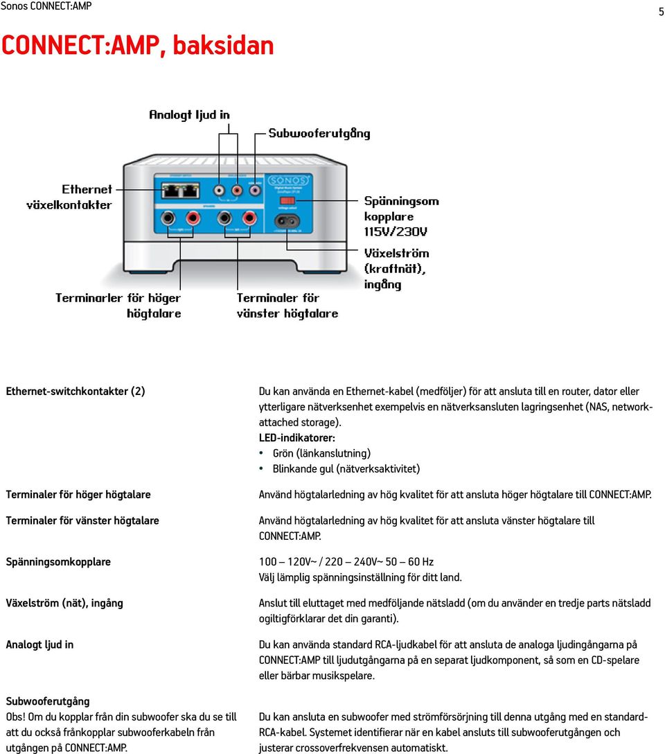 Du kan använda en Ethernet-kabel (medföljer) för att ansluta till en router, dator eller ytterligare nätverksenhet exempelvis en nätverksansluten lagringsenhet (NAS, networkattached storage).