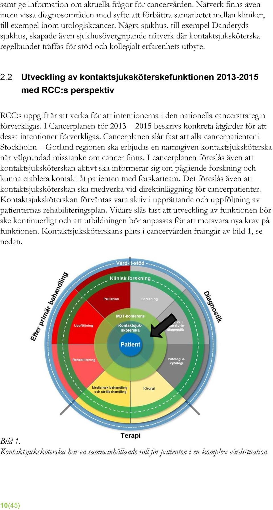 2 Utveckling av kontaktsjuksköterskefunktionen 2013-2015 med RCC:s perspektiv RCC:s uppgift är att verka för att intentionerna i den nationella cancerstrategin förverkligas.