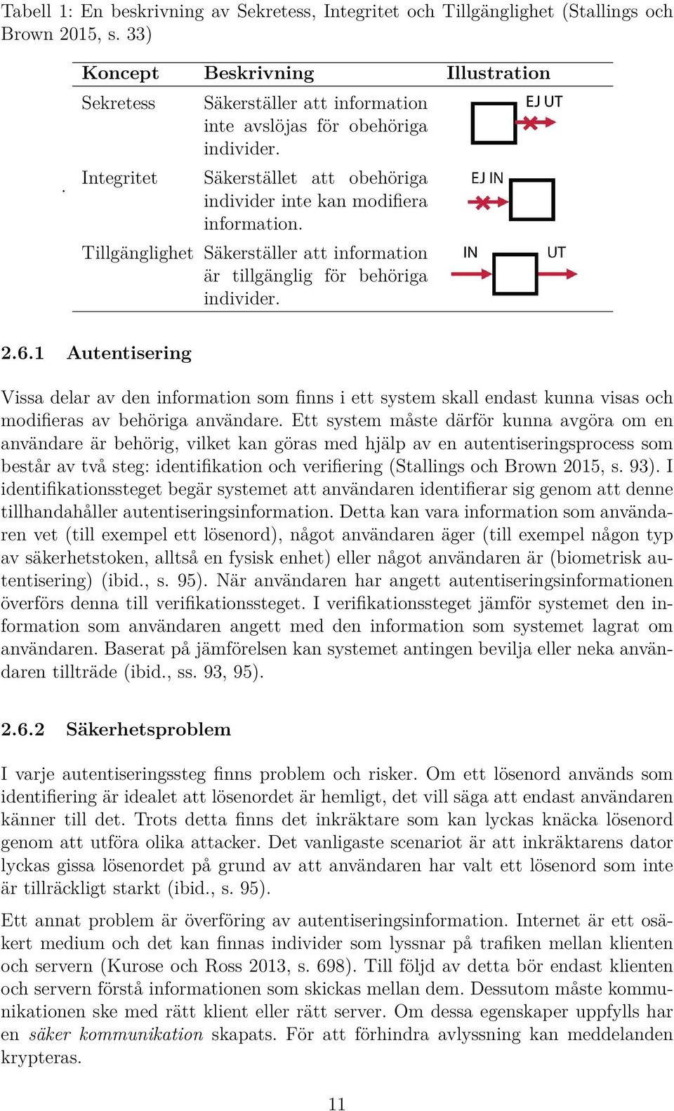 Tillgänglighet Säkerställer att information är tillgänglig för behöriga individer. 2.6.