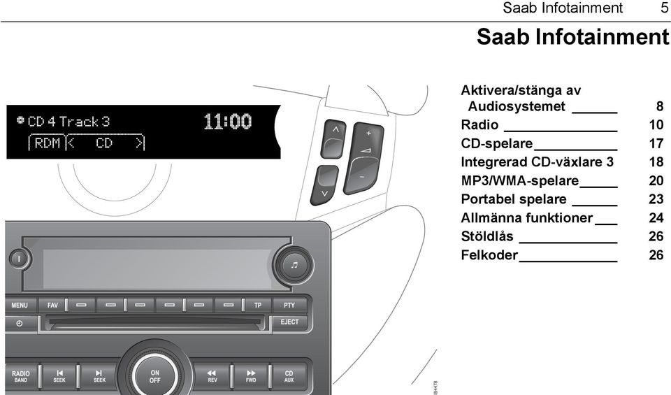 CD-spelare 17 Integrerad CD-växlare 3 18