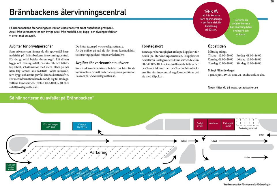 Sorterar du avfallet hemma blir hantering både snabbare och enklare. Avgifter för privatpersoner Som privatperson lämnar du ditt grovavfall kostnadsfritt på Brännbackens återvinningscentral.