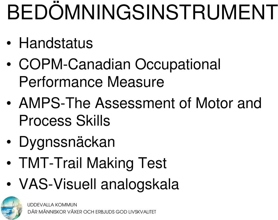 Assessment of Motor and Process Skills