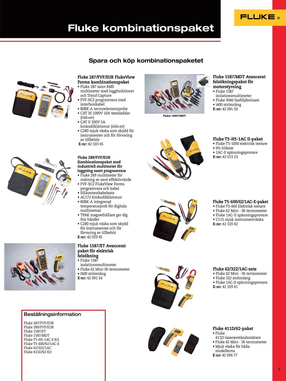 E-nr: 42 103 45 Fluke 289/FVF/EUR Kombinationspaket med industriell multimeter för loggning samt programvara Fluke 289 multimeter för mätning av sant effektivvärde FVF-SC2 FlukeView Forms programvara