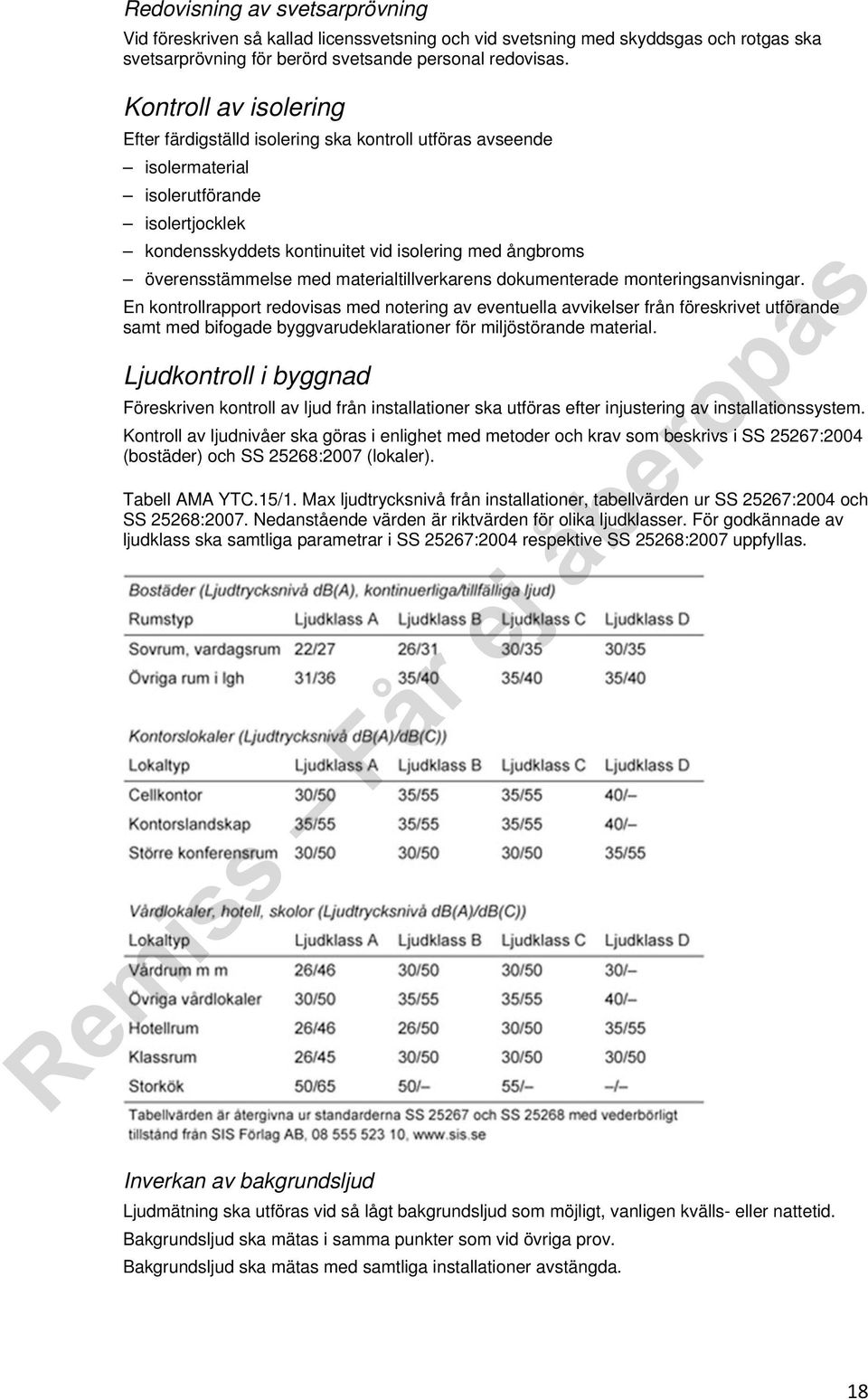 med materialtillverkarens dokumenterade monteringsanvisningar.