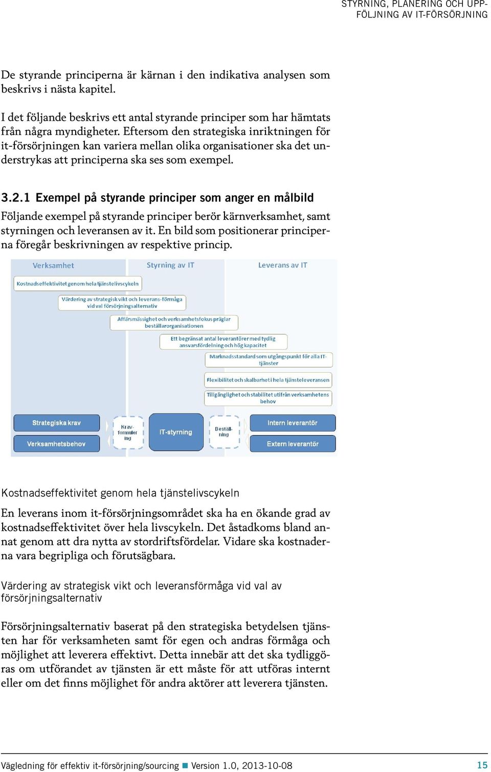 Eftersom den strategiska inriktningen för it-försörjningen kan variera mellan olika organisationer ska det understrykas att principerna ska ses som exempel. 3.2.