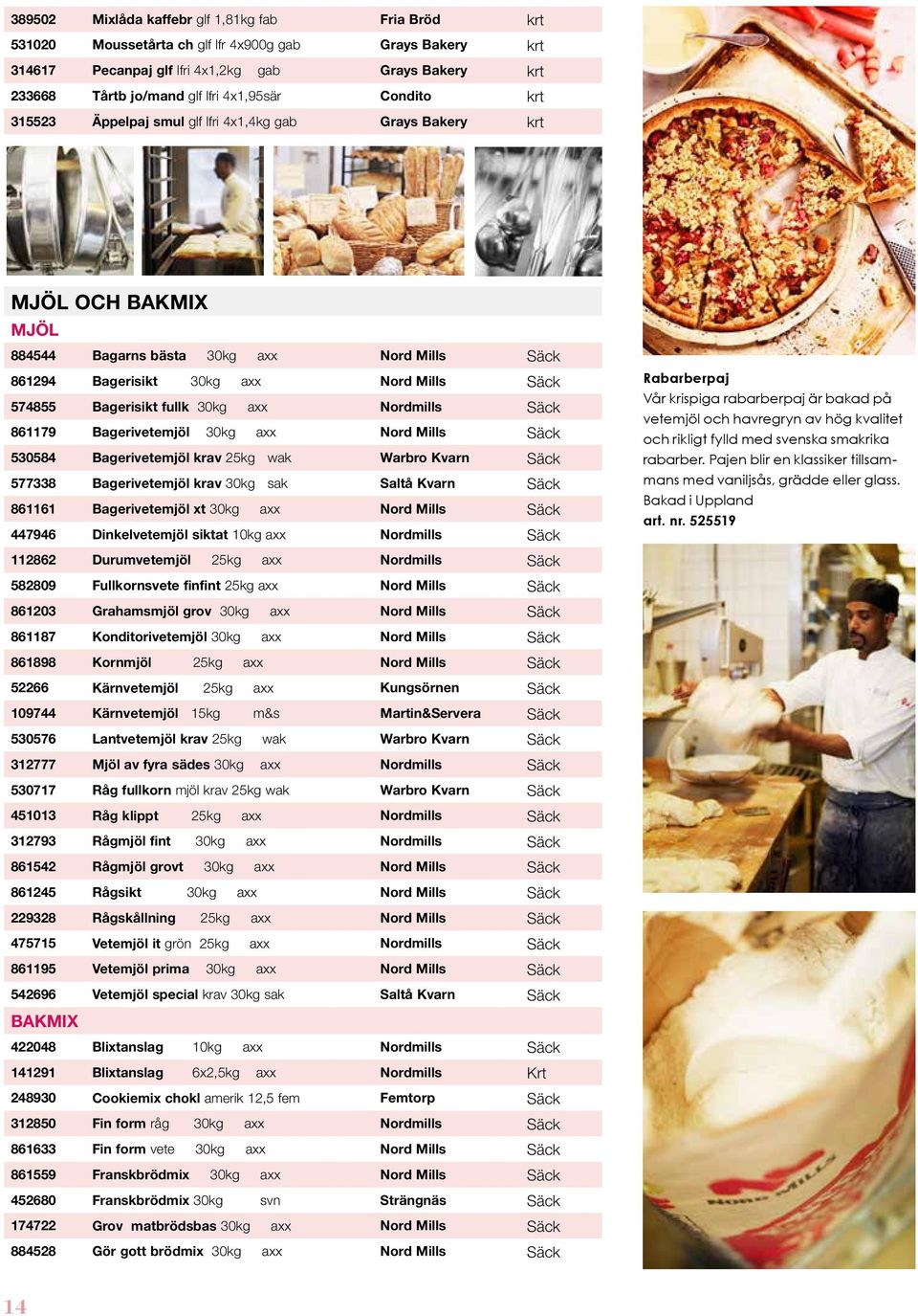 Bagerisikt fullk 30kg axx Nordmills Säck 861179 Bagerivetemjöl 30kg axx Nord Mills Säck 530584 Bagerivetemjöl krav 25kg wak Warbro Kvarn Säck 577338 Bagerivetemjöl krav 30kg sak Saltå Kvarn Säck