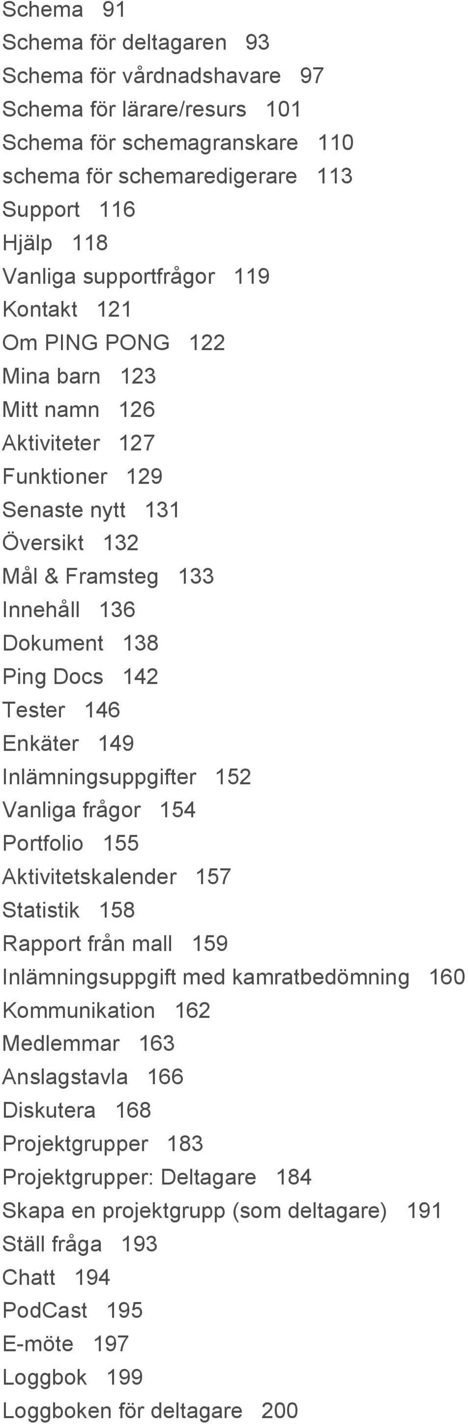 149 Inlämningsuppgifter 152 Vanliga frågor 154 Portfolio 155 Aktivitetskalender 157 Statistik 158 Rapport från mall 159 Inlämningsuppgift med kamratbedömning 160 Kommunikation 162 Medlemmar 163
