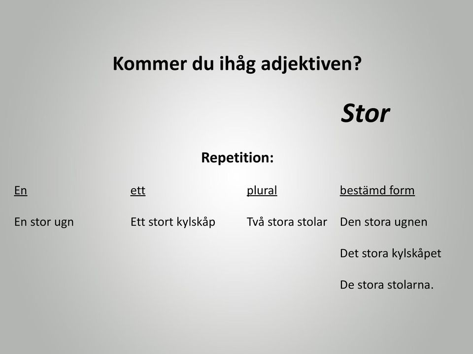 form En stor ugn Ett stort kylskåp Två