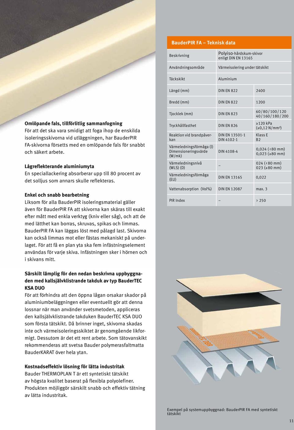 för snabbt och säkert arbete. Lågreflekterande aluminiumyta En speciallackering absorberar upp till 80 procent av det solljus som annars skulle reflekteras.