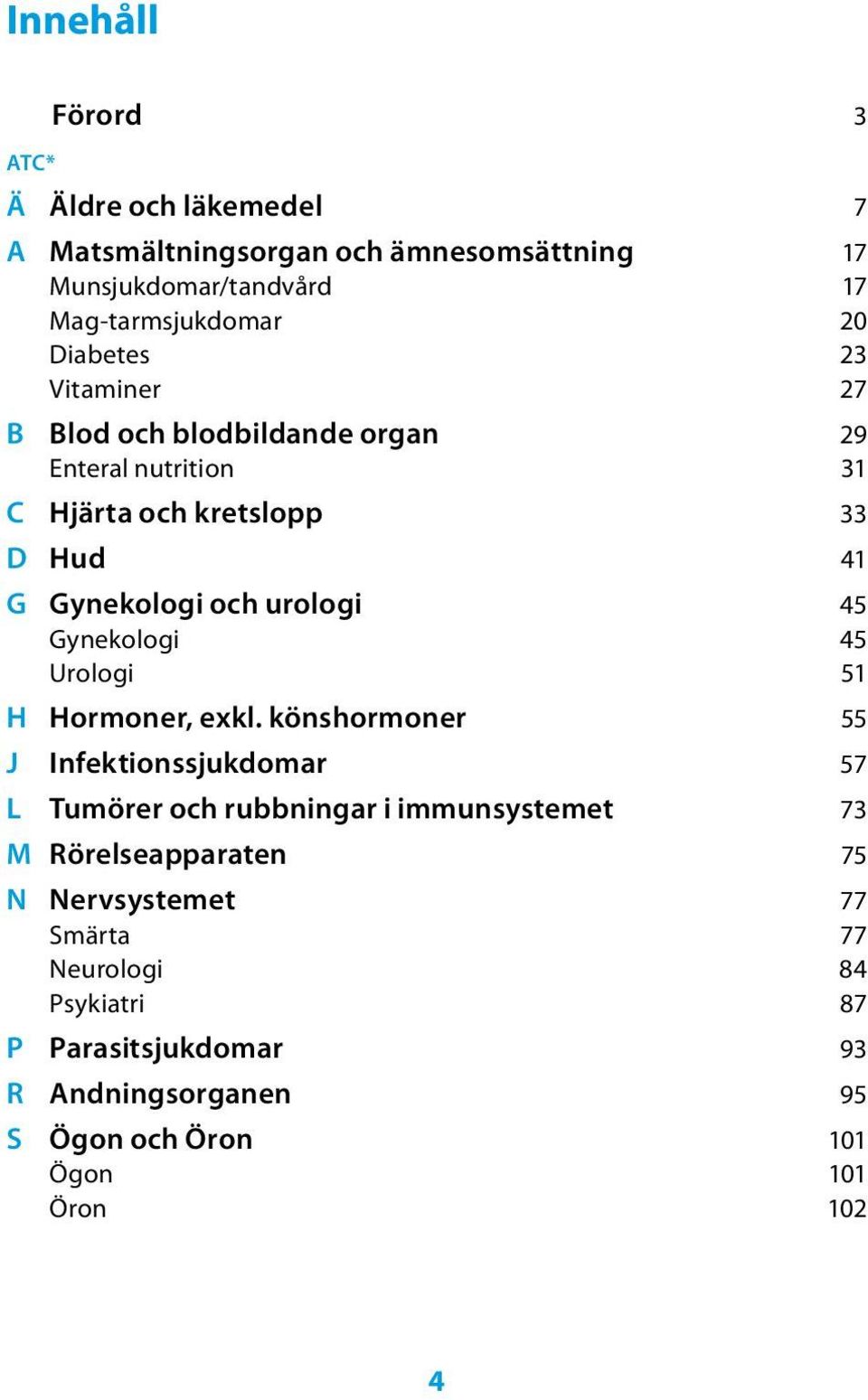 Gynekologi 45 Urologi 51 H Hormoner, exkl.