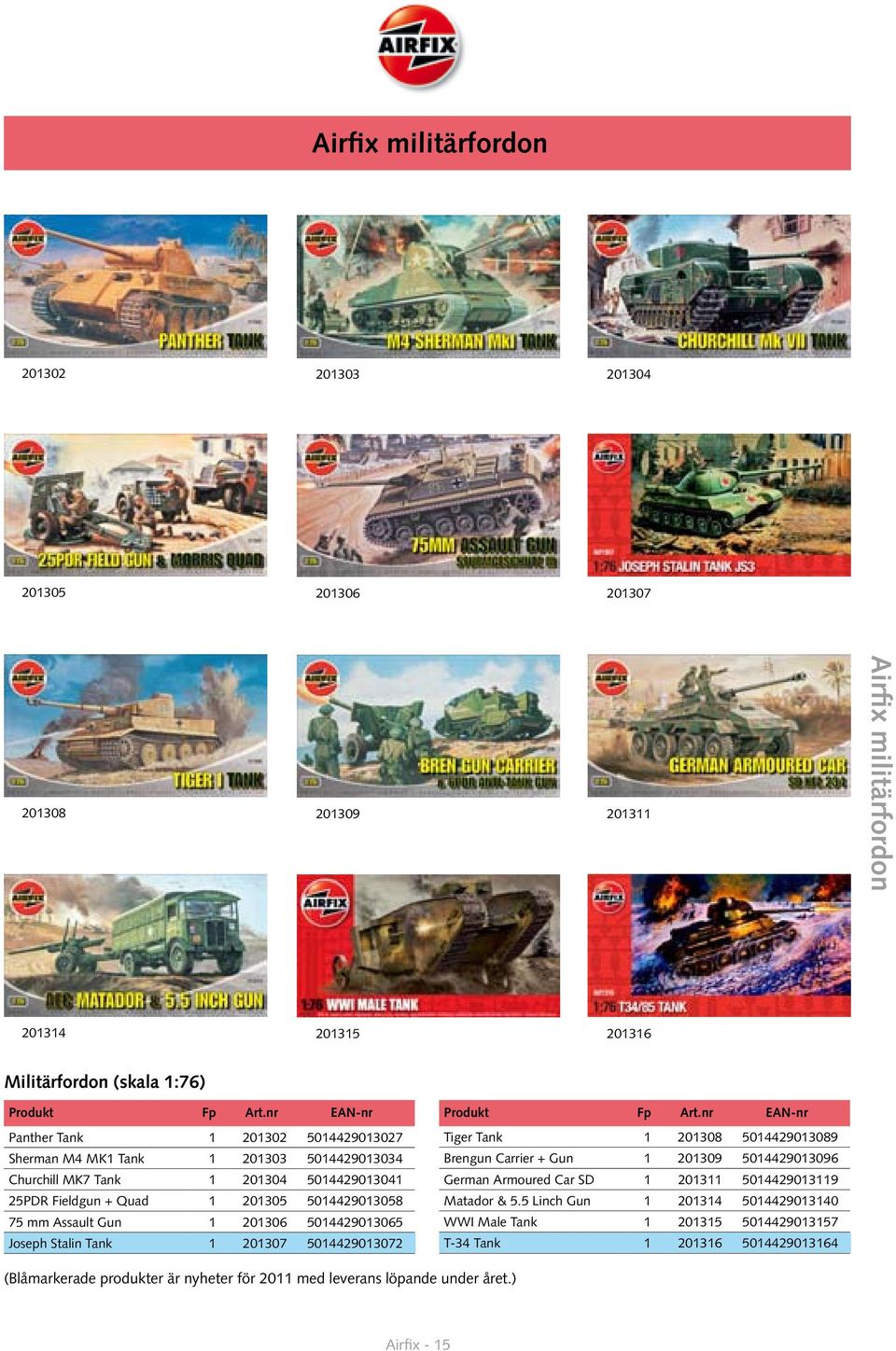 Assault Gun 1 201306 5014429013065 Joseph Stalin Tank 1 201307 5014429013072 Tiger Tank 1 201308 5014429013089 Brengun Carrier + Gun 1 201309 5014429013096 German