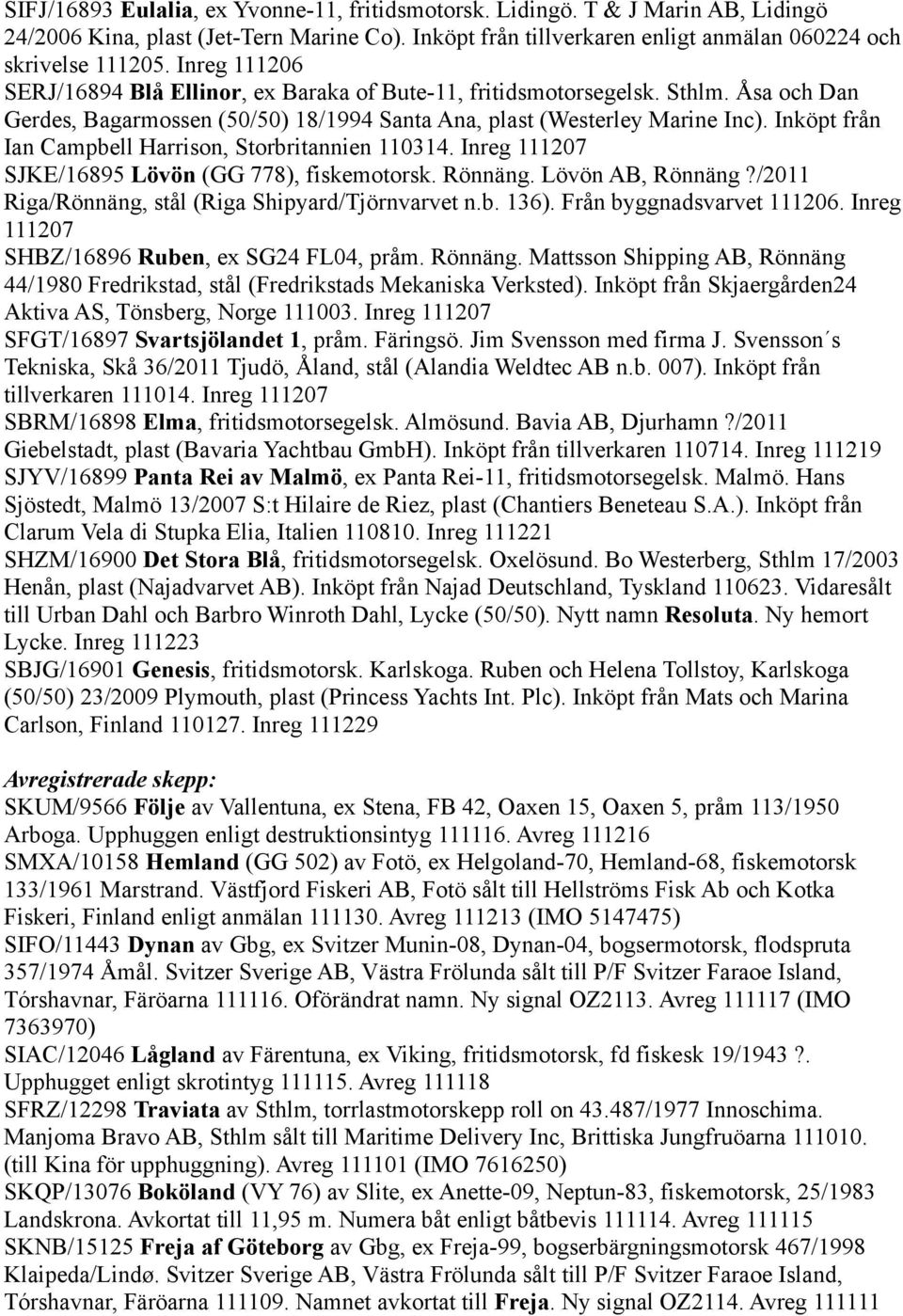 Inköpt från Ian Campbell Harrison, Storbritannien 110314. Inreg 111207 SJKE/16895 Lövön (GG 778), fiskemotorsk. Rönnäng. Lövön AB, Rönnäng?/2011 Riga/Rönnäng, stål (Riga Shipyard/Tjörnvarvet n.b. 136).