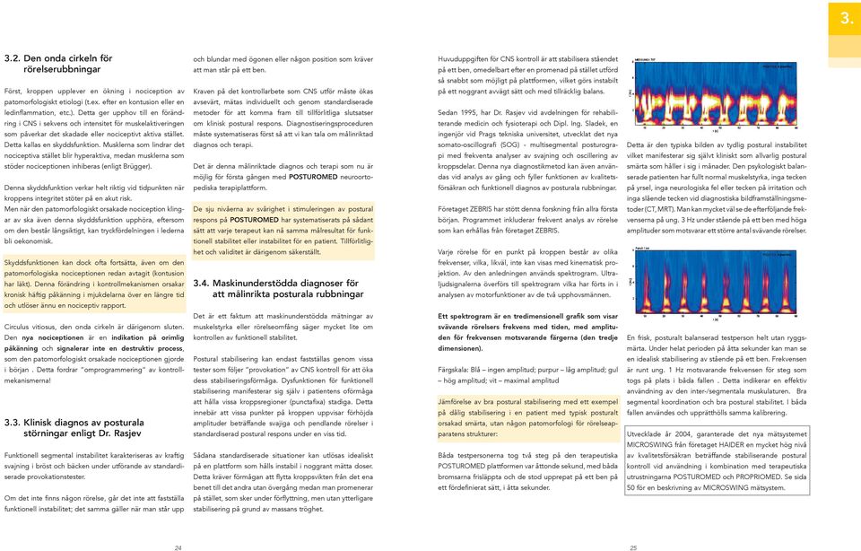 Musklerna som lindrar det nociceptiva stället blir hyperaktiva, medan musklerna som stöder nociceptionen inhiberas (enligt Brügger).