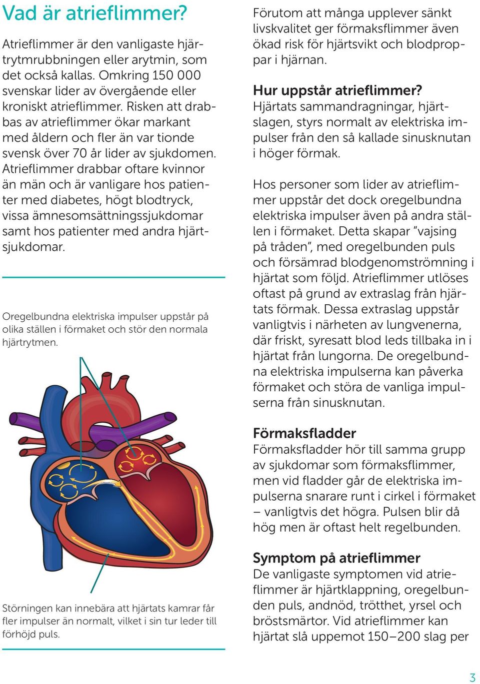 Atrie flimmer drabbar oftare kvinnor än män och är vanligare hos patienter med diabetes, högt blodtryck, vissa ämnesomsättningssjukdomar samt hos patienter med andra hjärtsjukdomar.