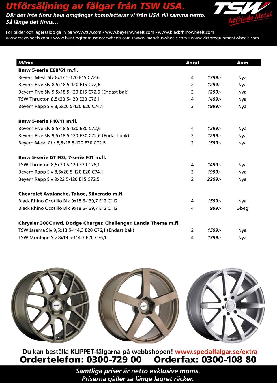 C76,1 4 1499:- Nya Beyern Rapp Slv 8,5x20 5-120 E20 C74,1 3 1999:- Nya Bmw 5-serie F10/11 m.fl.