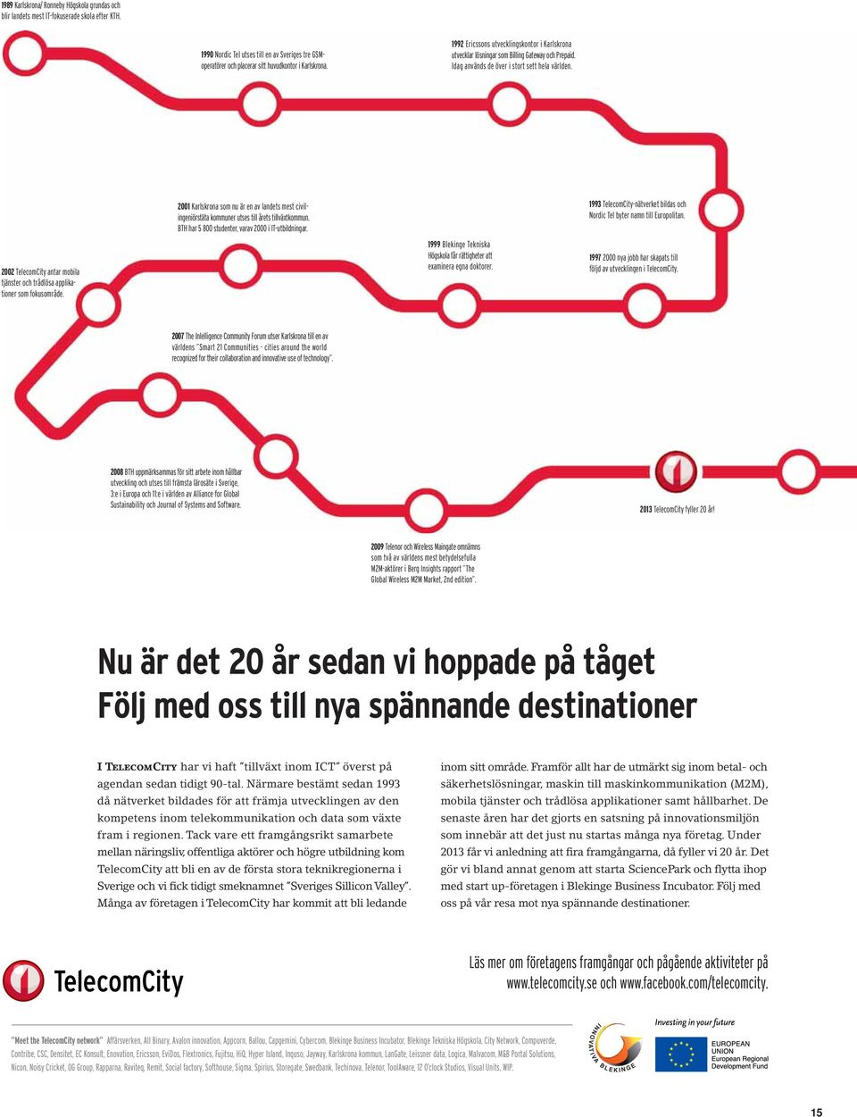 2002 TelecomCity antar mobila tjänster och trådlösa applikationer som fokusområde. 2001 Karlskrona som nu är en av landets mest civilingeniörstäta kommuner utses till årets tillväxtkommun.