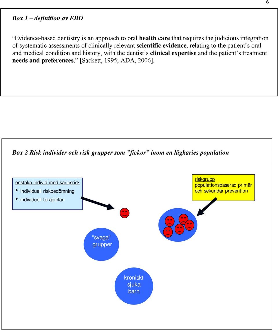 patient s treatment needs and preferences. [Sackett, 1995; ADA, 2006].