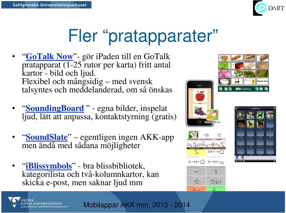 Flexibel och mångsidig med svensk talsyntes och meddelanderad, om så önskas SoundingBoard - egna bilder, inspelat