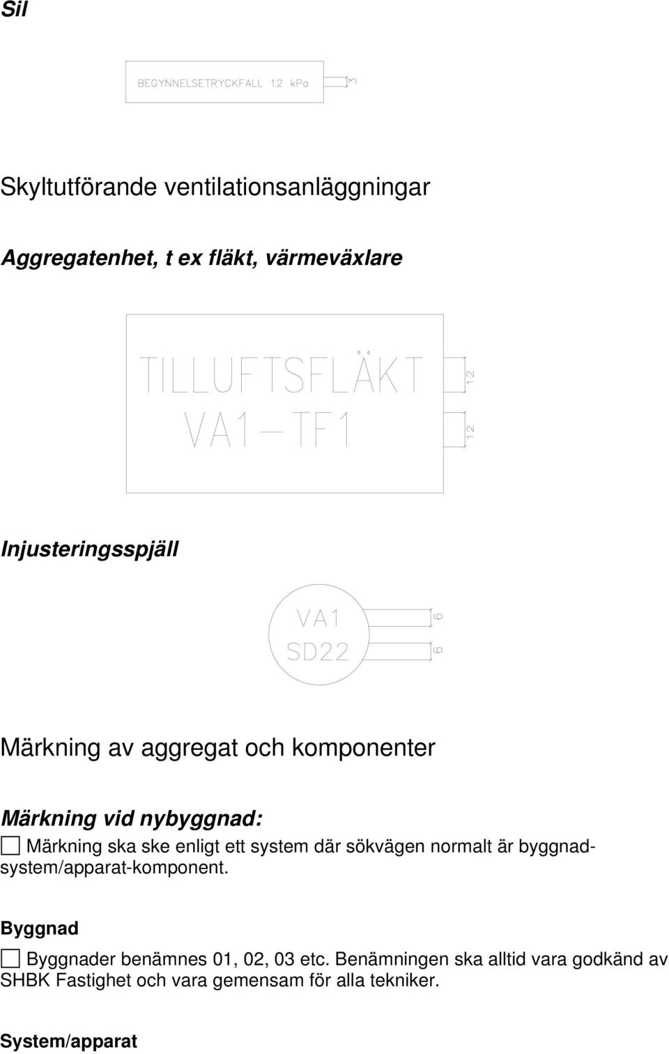 enligt ett system där sökvägen normalt är byggnadsystem/apparat-komponent.