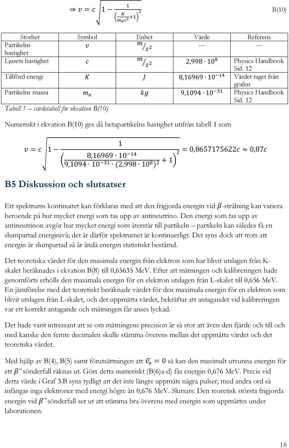 den frigjorda energin vid -strålning kan variera beroende på hur mycket energi som tas upp av antineutrino.