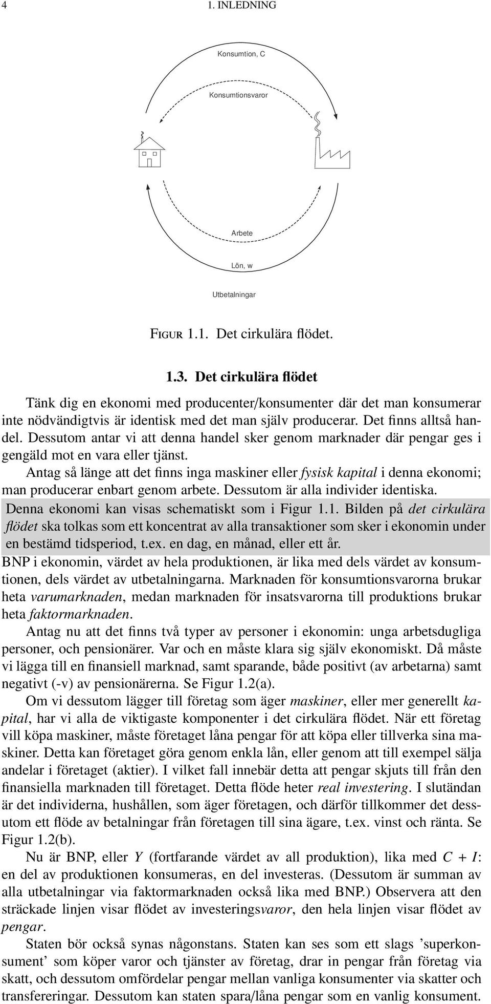 Dessutom antar vi att denna handel sker genom marknader där pengar ges i gengäld mot en vara eller tjänst.