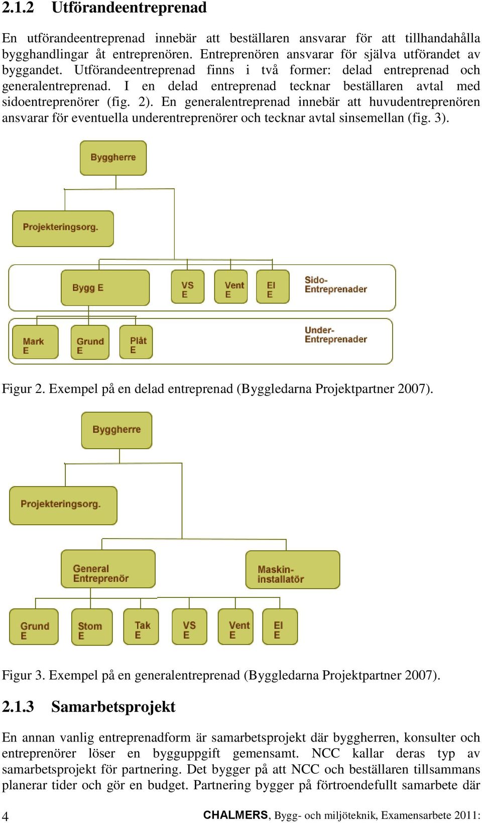 En generalentreprenad innebär att huvudentreprenören ansvarar för eventuella underentreprenörer och tecknar avtal sinsemellan (fig. 3). Figur 2.