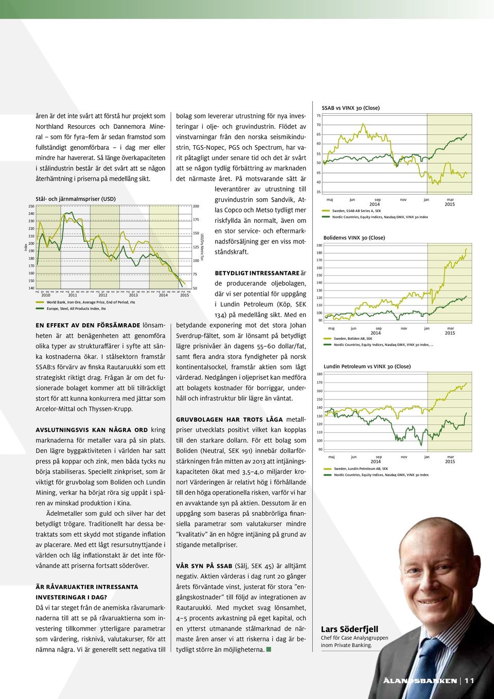 Stål- och järnmalmspriser (USD) maj jun sep nov jan mar maj jun sep nov jan mar maj jun sep nov jan mar maj jun sep nov jan mar maj jun sep nov jan mar maj 2010 2011 2012 2013 2014 2015 World Bank,