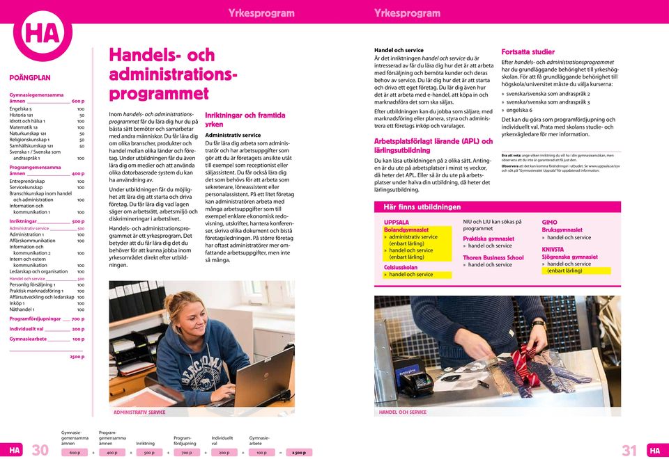 Affärskommunikation 0 Information och kommunikation 2 0 Intern och extern kommunikation 0 Ledarskap och organisation 0 Handel och service 500 Personlig försäljning 1 0 Praktisk marknadsföring 1 0