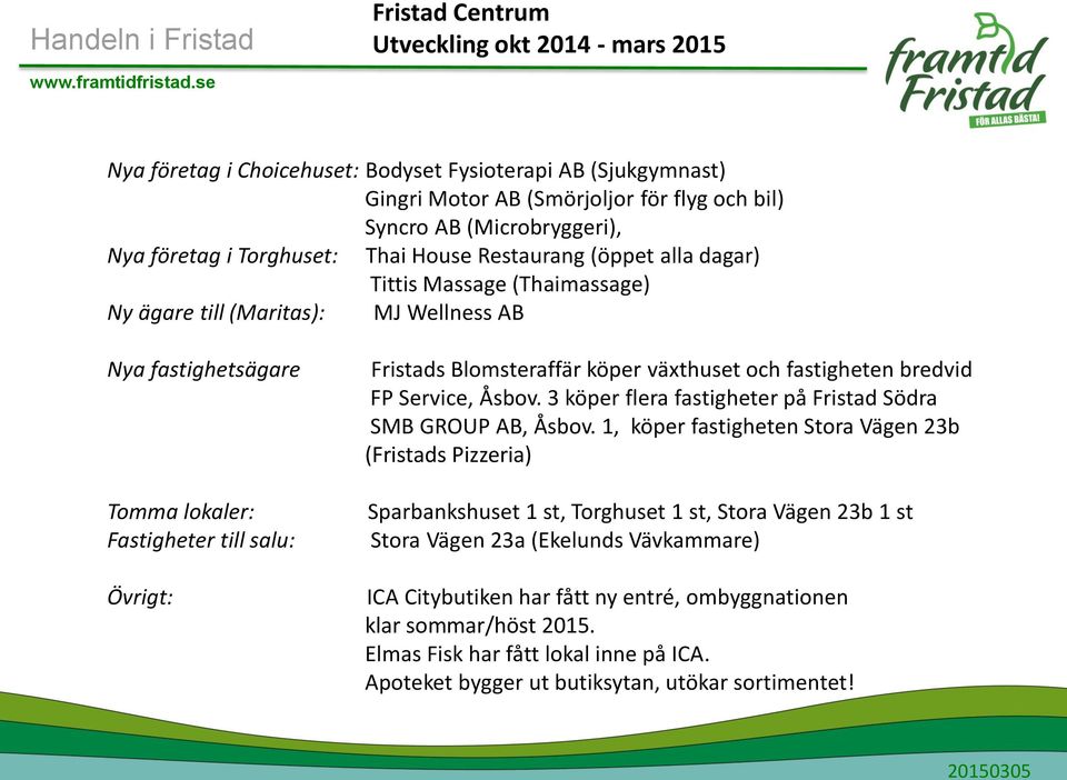 Blomsteraffär köper växthuset och fastigheten bredvid FP Service, Åsbov. 3 köper flera fastigheter på Fristad Södra SMB GROUP AB, Åsbov.