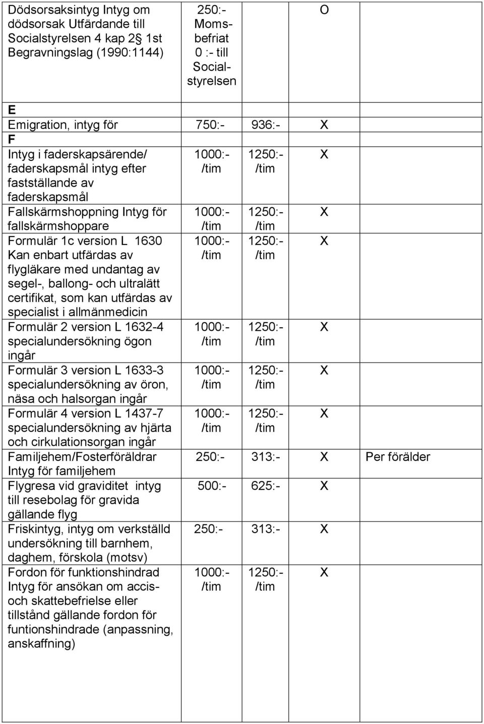 segel-, ballong- och ultralätt certifikat, som kan utfärdas av specialist i allmänmedicin Formulär 2 version L 1632-4 specialundersökning ögon ingår Formulär 3 version L 1633-3 specialundersökning av