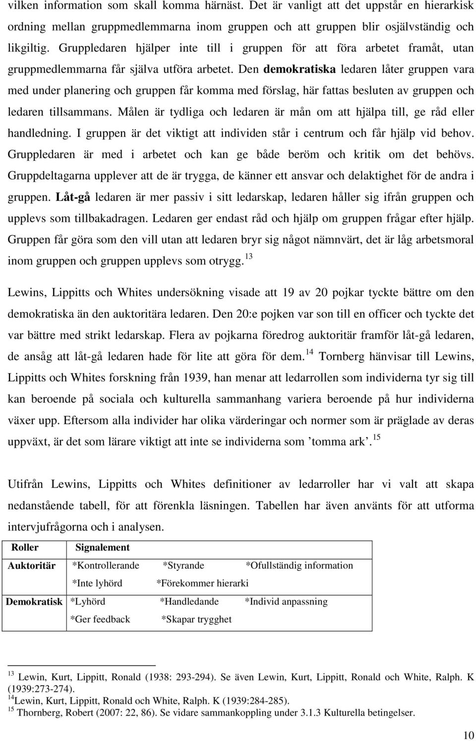 Den demokratiska ledaren låter gruppen vara med under planering och gruppen får komma med förslag, här fattas besluten av gruppen och ledaren tillsammans.