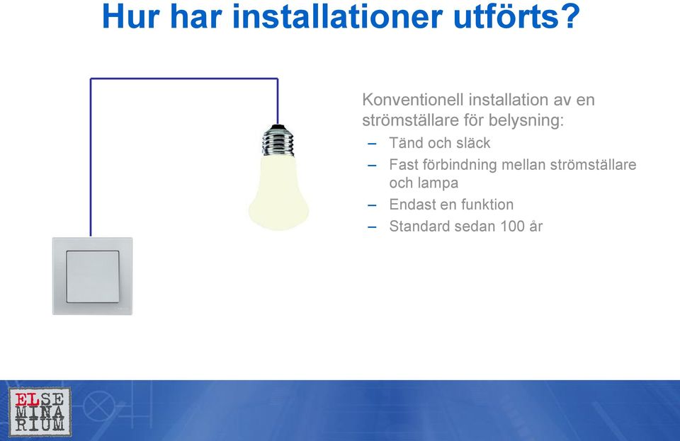 för belysning: Tänd och släck Fast förbindning