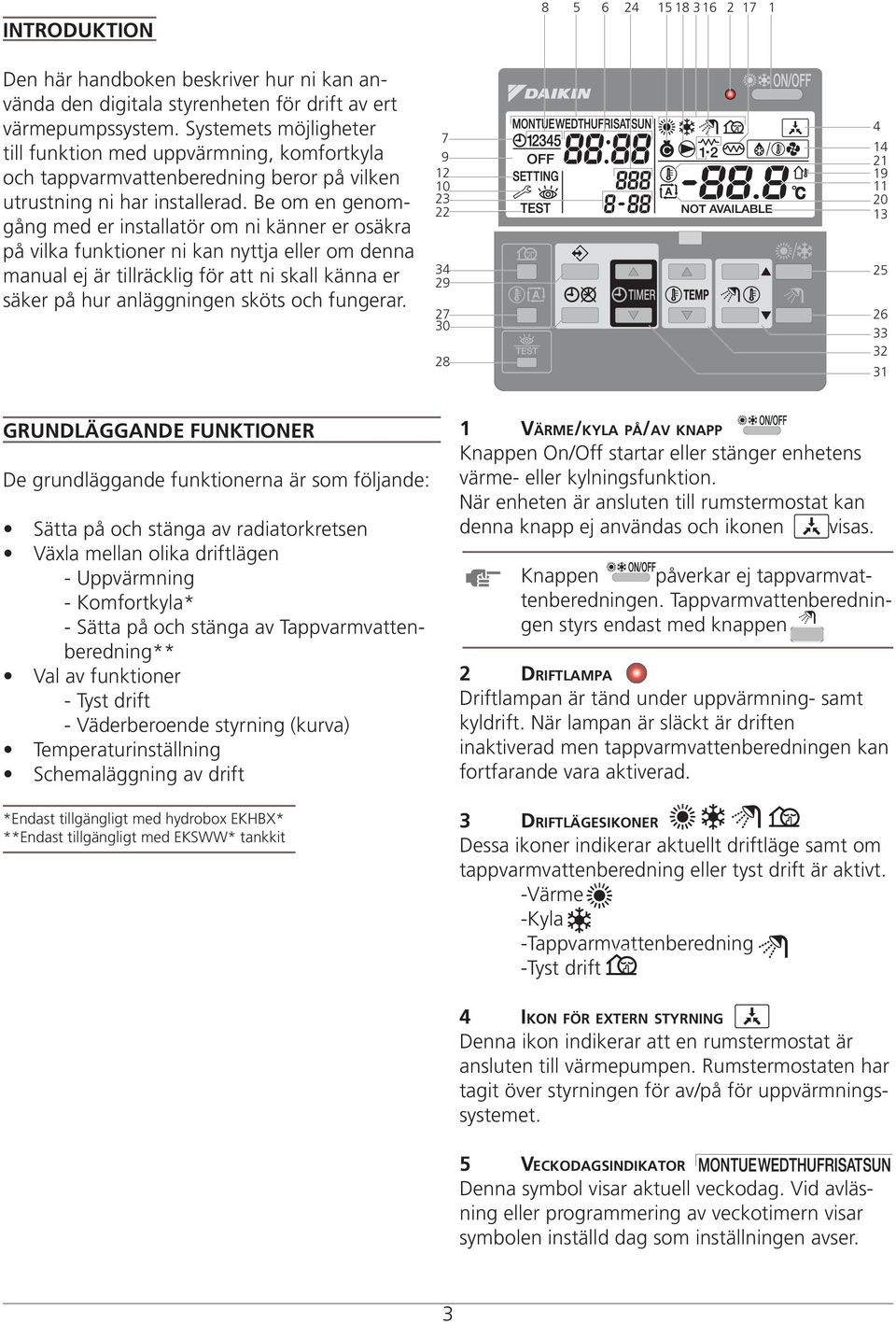 Be om en genomgång med er installatör om ni känner er osäkra på vilka funktioner ni kan nyttja eller om denna manual ej är tillräcklig för att ni skall känna er säker på hur anläggningen sköts och