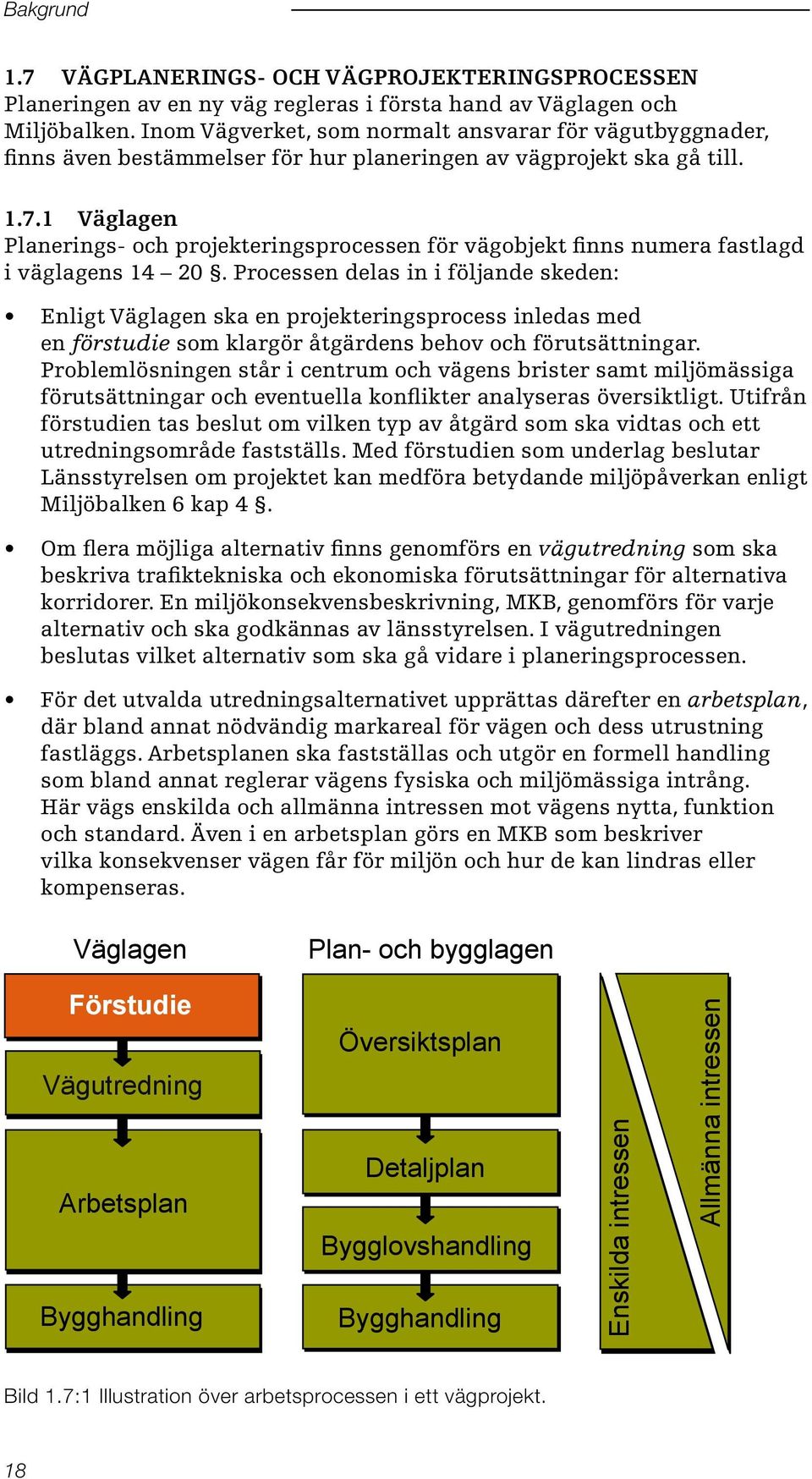 1 Väglagen Planerings- och projekteringsprocessen för vägobjekt finns numera fastlagd i väglagens 14 20.