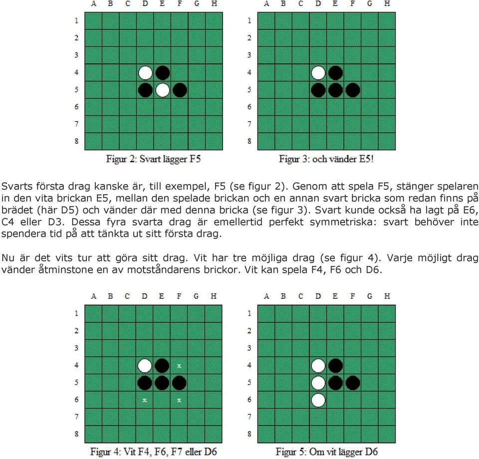 och vänder där med denna bricka (se figur 3). Svart kunde också ha lagt på E6, C4 eller D3.