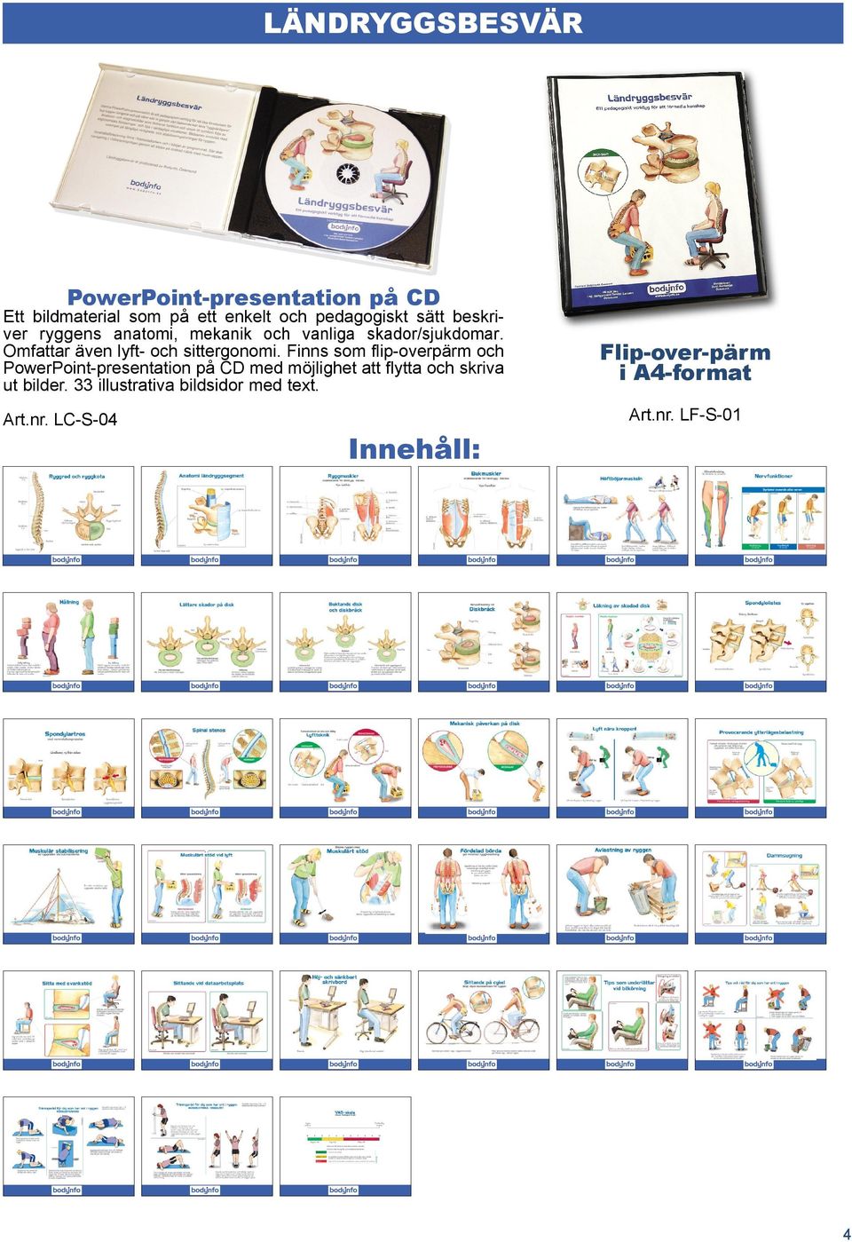 Finns som flip-overpärm och PowerPoint-presentation på CD med möjlighet att flytta och skriva ut bilder.