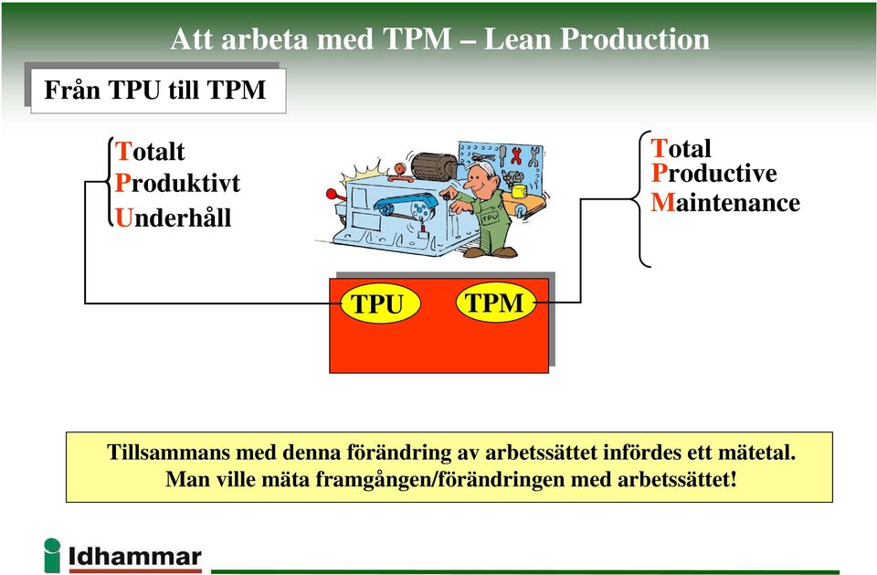 Tillsammans med denna förändring av arbetssättet infördes ett